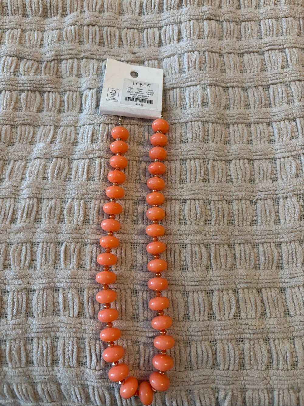 J. Crew Glossy Coral Bead Necklace